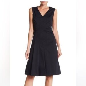 LAFAYETTE 148 NEW YORK EMERY SLEEVELESS V-NECK DRESS NAVY BLUE Size 6